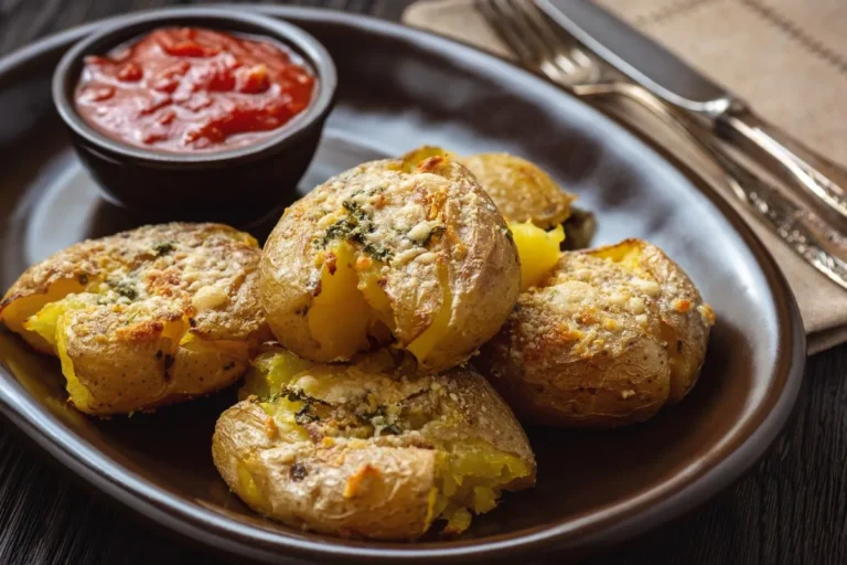 Parmesan Garlic Roasted Potatoes Plate