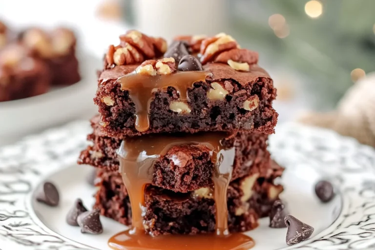Caramel Drizzled Chocolate Brownies