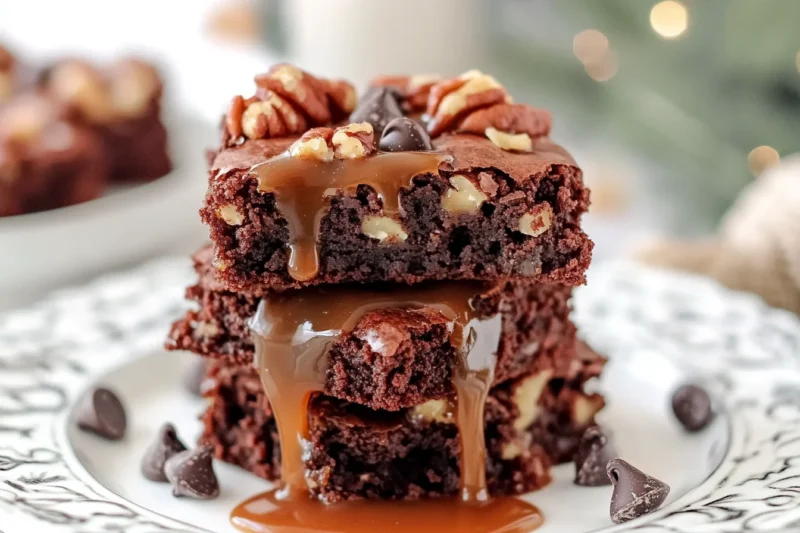 Caramel Drizzled Chocolate Brownies