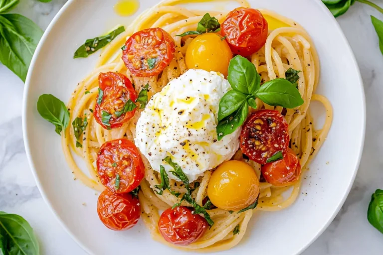 Tomato Basil Pasta With Burrata