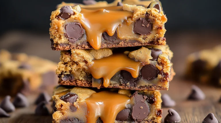 Peanut Butter Caramel Toffee Chocolate Chip Cookie Bars